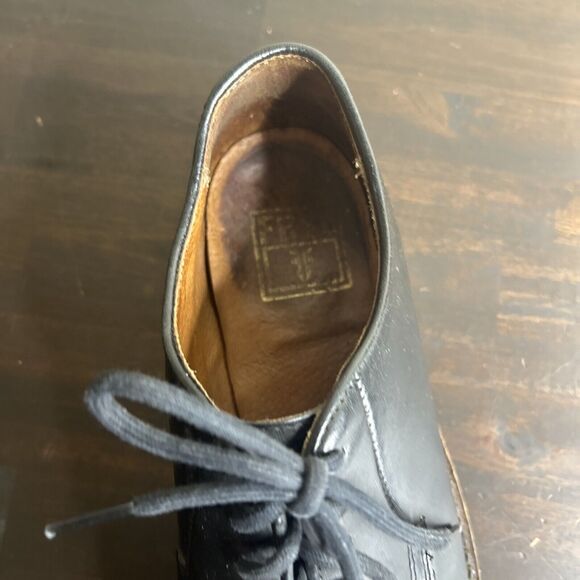 Frye Oxford Mens Black Leather Low Top Cap Toe Oxfords Shoes Lace up 8.5 - Picture 10 of 13